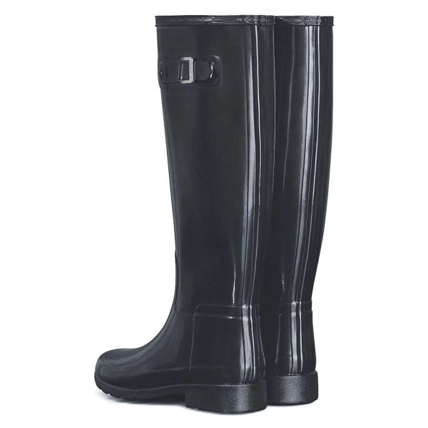 Hunter Womens Boots Refined Slim Fit Tall Gloss Casual Pull-On Buckle Rubber - UK 6 Sale