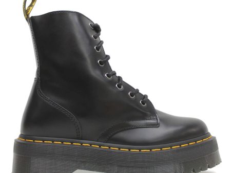 Dr. Martens Jadon Black Unisex Smooth Leather Mid-calf 8-eye Boots - UK 7 Online Hot Sale