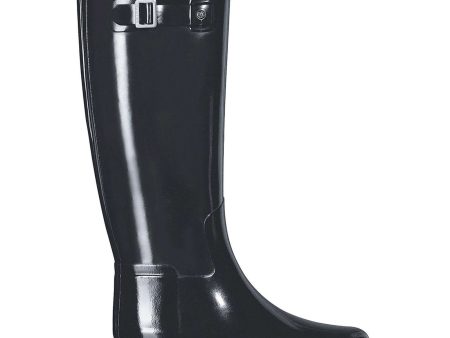 Hunter Womens Boots Refined Slim Fit Tall Gloss Casual Pull-On Buckle Rubber - UK 6 Sale