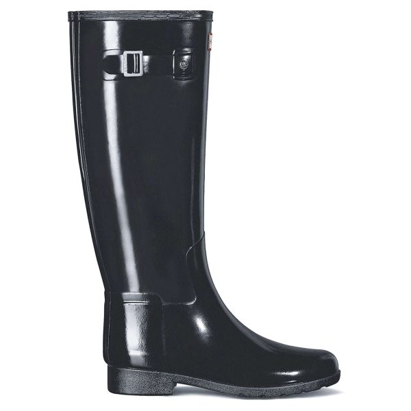 Hunter Womens Boots Refined Slim Fit Tall Gloss Casual Pull-On Buckle Rubber - UK 6 Sale