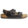 Birkenstock Milano 0034701 Unisex Birko-Flor Sandals - Dark Brown Shiny Online Hot Sale