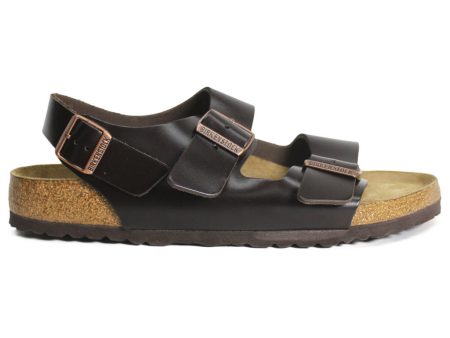 Birkenstock Milano 0034701 Unisex Birko-Flor Sandals - Dark Brown Shiny Online Hot Sale