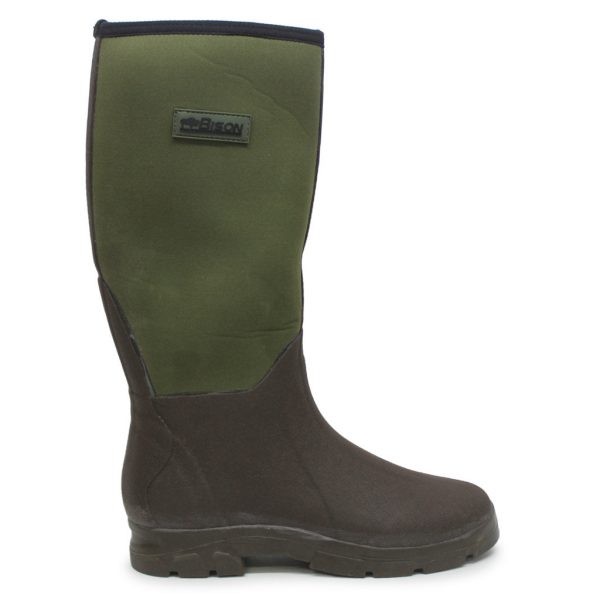 Bison Long Boots Dark Brown Olive - UK 11 For Sale