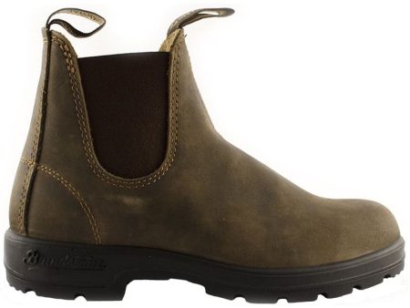 Blundstone 585 Rustic Brown Unisex Leather Slip-On Chelsea Ankle Boots - UK 6.5 Supply