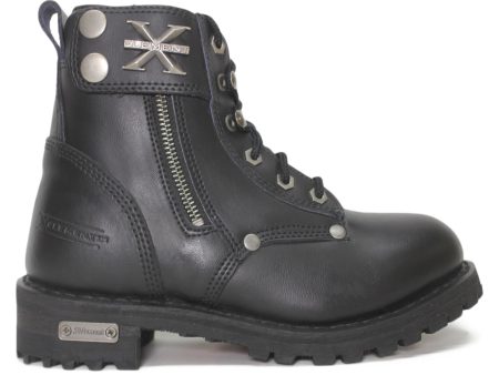 Xelement 2505 Womens Righteous Leather Zippered Motorcycle Boots Black - UK 5.5 Discount