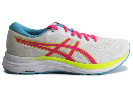 Asics Gel Excite 7 Textile Womens Trainers - White Safety Yellow Discount