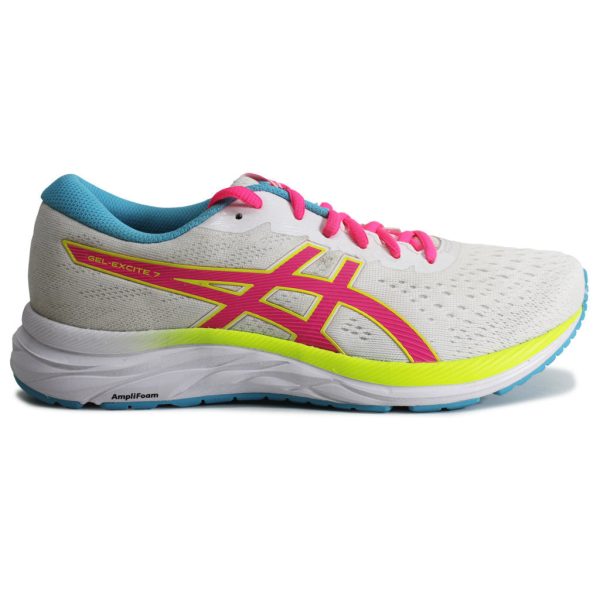 Asics Gel Excite 7 Textile Womens Trainers - White Safety Yellow Discount