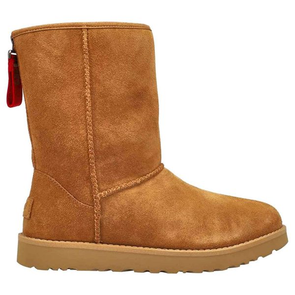 Classic Short Logo Zip Suede Women s Winter Boots Supply