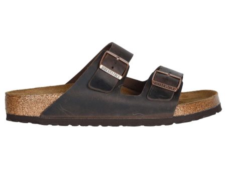 Birkenstock Arizona Habana Womens Leather Two Strap Regular Fit Slide Sandals - UK 5 Online Hot Sale