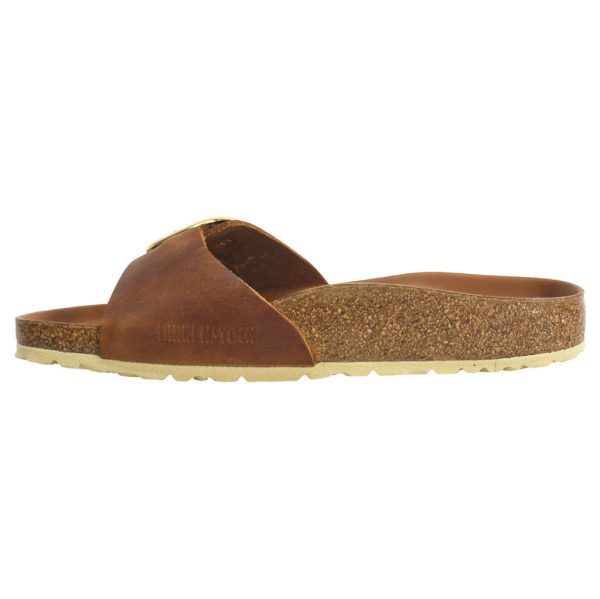 Birkenstock Madrid Big Buckle Metallic Suede Womens Sandals Cognac - UK 5 Hot on Sale