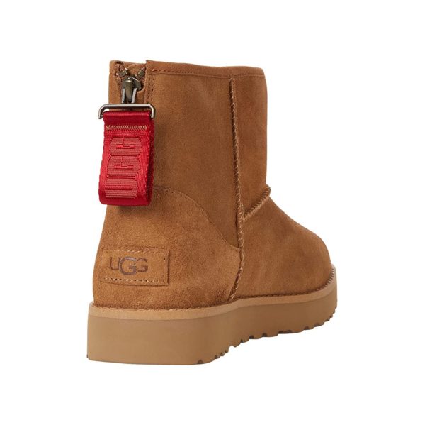 Classic Mini Logo Zip Sheepskin Women s Winter Boots Sale