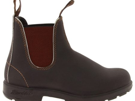 Blundstone 500 Stout Brown Unisex Leather Slip-On Chelsea Ankle Boots - UK 6.5 Online Sale