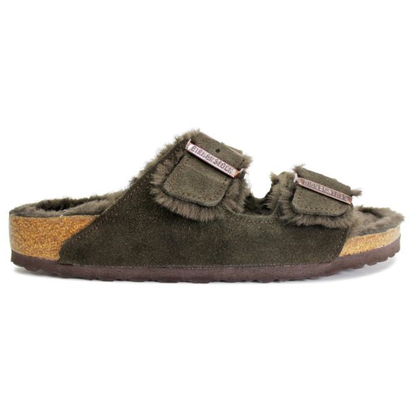 Birkenstock Unisex Sandals Arizona Shearling Casual Buckles Suede Leather - UK 3.5 Online Sale