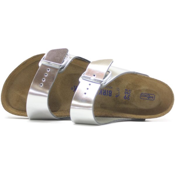 Birkenstock Womens Sandals Arizona Metallic Open-Back Slip-On Slides Leather - UK 5.5 Online Hot Sale