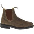 Blundstone 1306 Rustic Brown Unisex Leather Slip-On Chelsea Ankle Boots - UK 10 Fashion