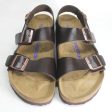 Birkenstock Milano 0034701 Unisex Birko-Flor Sandals - Dark Brown Shiny Online Hot Sale