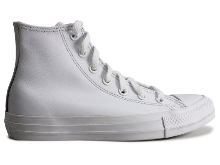 Converse Chuck Taylor All Star Leather Unisex Shoes - White Monochrome - UK 3.5 For Sale