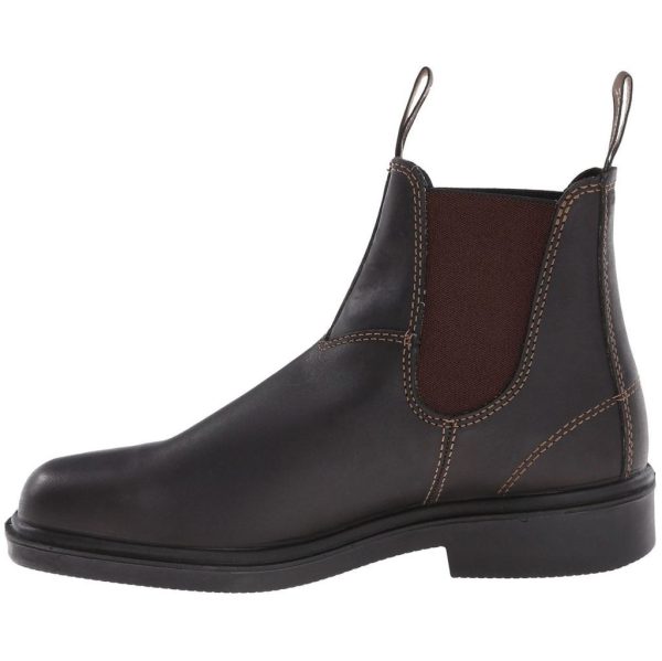 Blundstone 062 Stout Brown Unisex Leather Square-toe Ankle Slip-on Chelsea Boots - UK 7 For Discount