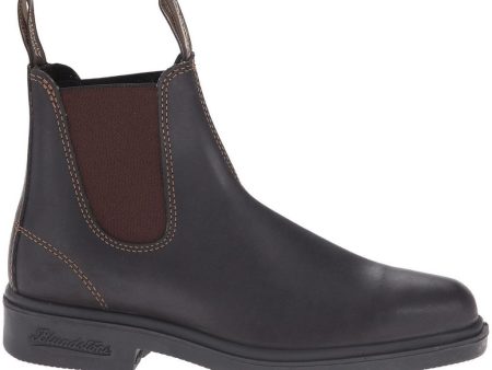 Blundstone 062 Stout Brown Unisex Leather Square-toe Ankle Slip-on Chelsea Boots - UK 7 For Discount