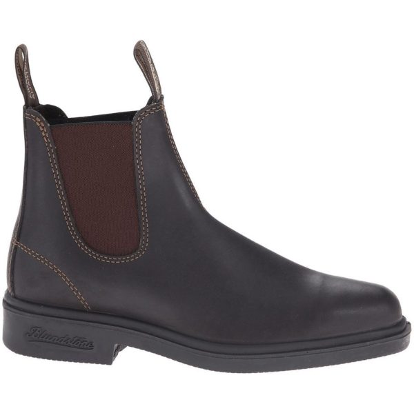 Blundstone 062 Stout Brown Unisex Leather Square-toe Ankle Slip-on Chelsea Boots - UK 7 For Discount