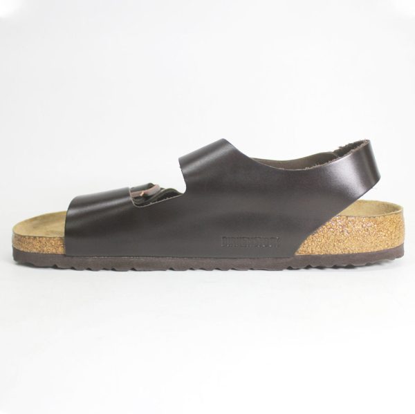 Birkenstock Milano 0034701 Unisex Birko-Flor Sandals - Dark Brown Shiny Online Hot Sale