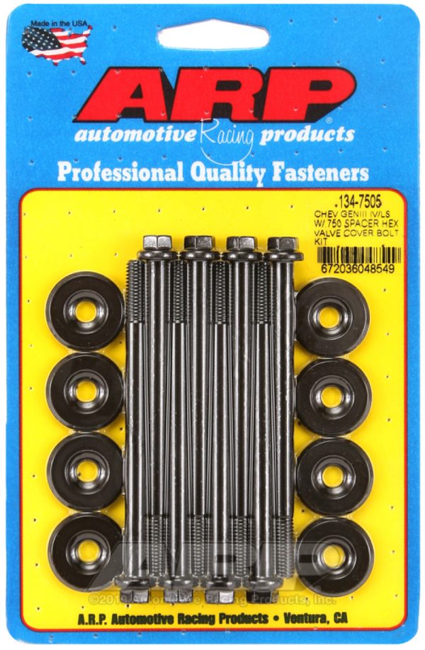 ARP Small Block Chevy GENIII IV LS Series .750 Spacer Hex Valve Cover Bolt Kit - Black For Cheap